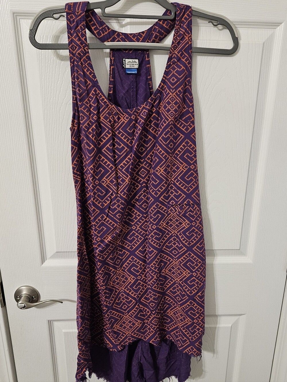 Kavu Jocelyn Purple & Pink Geometric Racerback Dress Small
